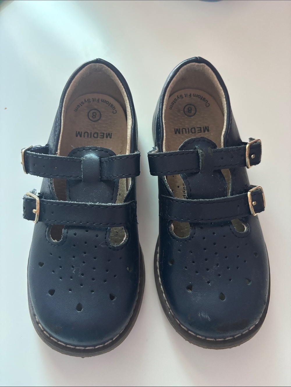 Classic Navy Kids Mary Jane Shoes with Buckle Straps